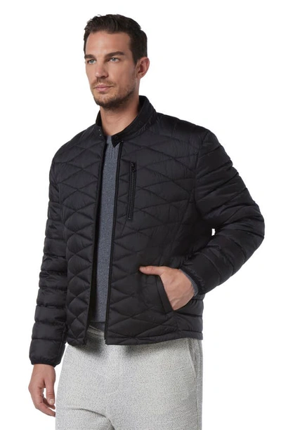 Shop Andrew Marc Hackett Diamond Quilted Jacket In Black