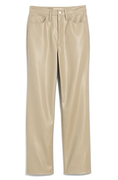 Shop Madewell The Perfect High Waist Straight Leg Faux Leather Pants In Pumice