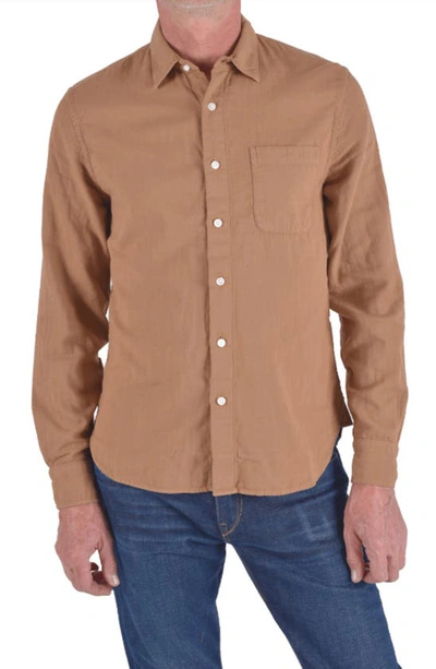 Shop Kato The Ripper Button-up Organic Cotton Gauze Shirt In Sand