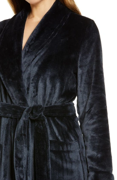 Shop Nordstrom Bliss Plush Robe In Navy Blue