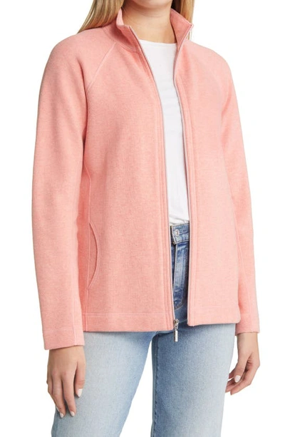 Shop Tommy Bahama New Aruba Zip Front Stretch Cotton Jacket In Coral Bluff Heather