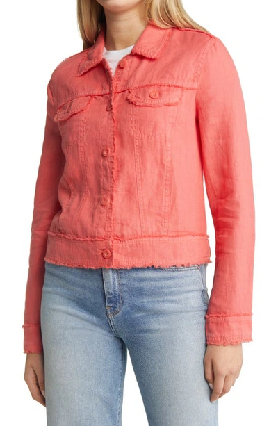 Tommy Bahama Two Palms Linen Raw Edge Jacket In Light Pomodor