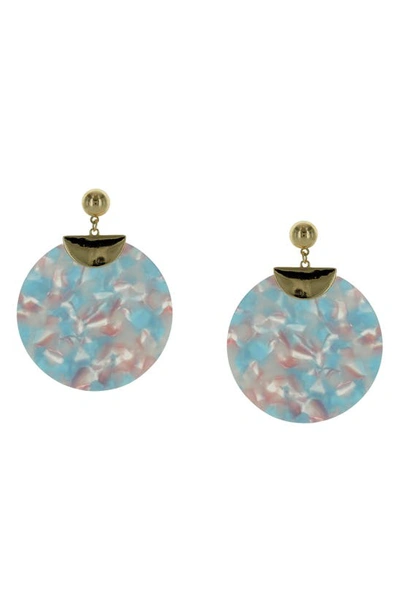 Shop Olivia Welles Elia Confetti Circle Drop Earrings In Gold / Multi