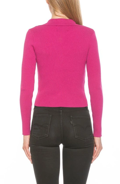 Alexia Admor Sam Asymmetrical Button Front Top In Magenta