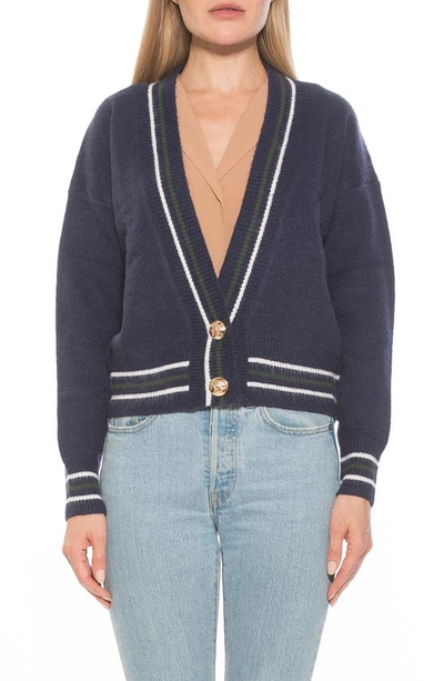 Shop Alexia Admor Cathrine Knit Sweater In Navy Multi