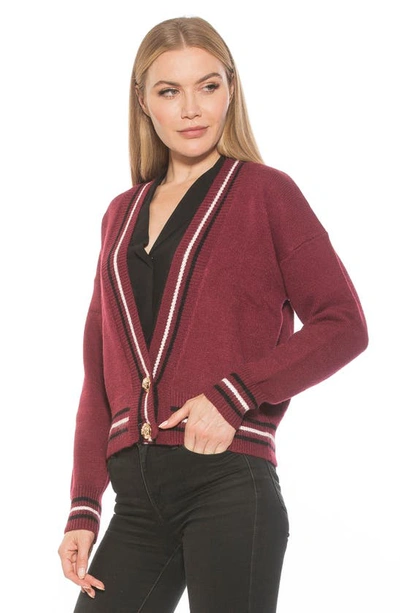 Shop Alexia Admor Cathrine Knit Sweater In Burgundy Multi