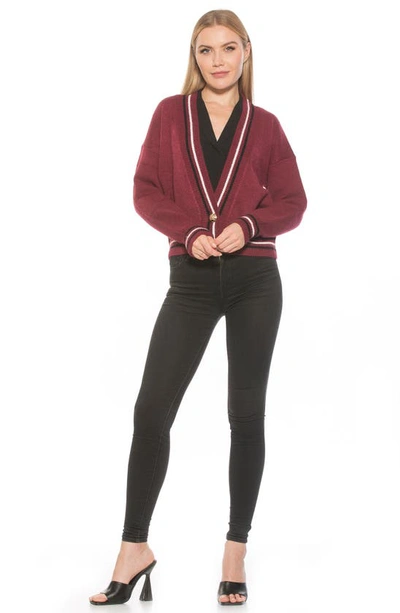 Shop Alexia Admor Cathrine Knit Sweater In Burgundy Multi