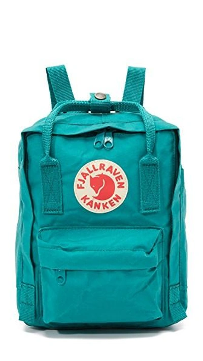 Shop Fjall Raven Kanken Mini Backpack In Ocean Green