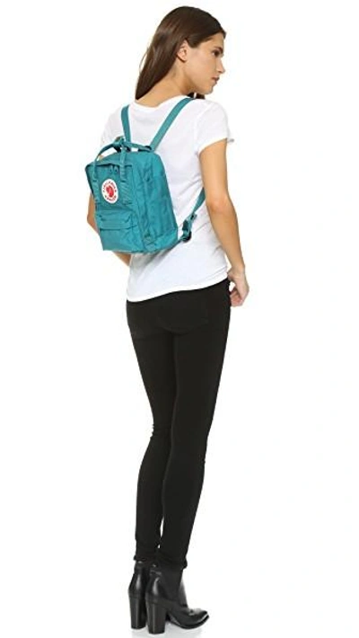Shop Fjall Raven Kanken Mini Backpack In Ocean Green