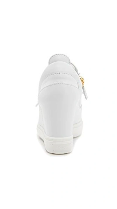 Shop Giuseppe Zanotti Wedge Sneakers In White