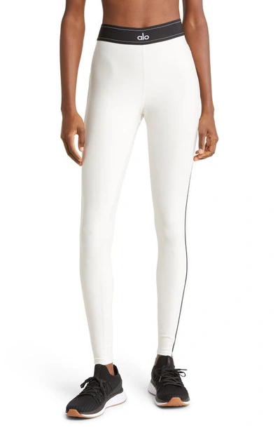 Shop Alo Yoga Suit Up High Waist Leggings In Ivory