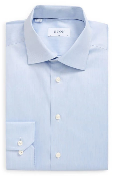 Shop Eton Slim Fit Cotton Twill Dress Shirt In Blue