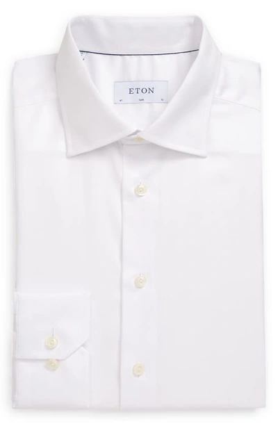 Shop Eton Slim Fit Cotton Twill Dress Shirt In White