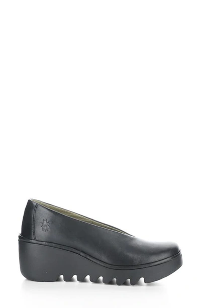 Fly London Beso Wedge Pump In 012 Black Arkansas