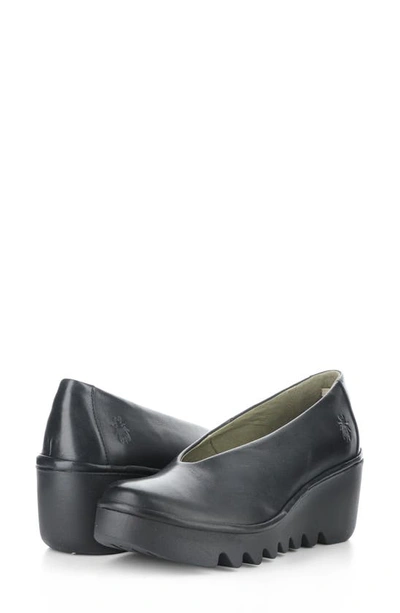 Shop Fly London Beso Wedge Pump In 012 Black Arkansas