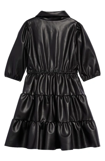 Shop Ava & Yelly Kids' Faux Leather Dress In Black