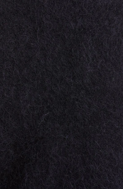 Shop Ganni Cold Shoulder Brushed Alpaca Blend Wrap Sweater In Black