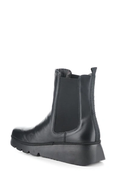 Shop Fly London Paty Wedge Chelsea Boot In 000 Black Soft