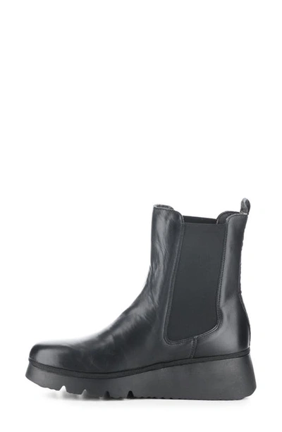 Shop Fly London Paty Wedge Chelsea Boot In 000 Black Soft