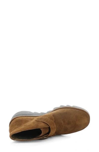 Shop Fly London Brit Wedge Bootie In Camel Oil Suede