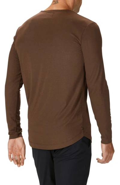 Shop Cuts Trim Fit Long Sleeve Henley In Teakwood