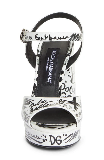 Shop Dolce & Gabbana Graffiti Logo Sandal In Hwsan Logo Due Nero F.bcott