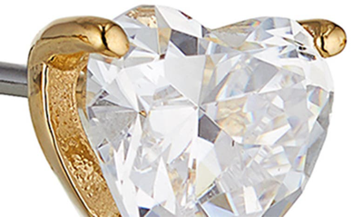 Nadri Cubic Zirconia Heart Stud Earrings In Gold