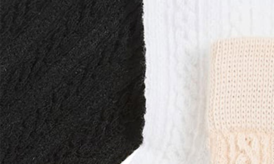 Shop Stems Textured 3-pack Crew Socks In Black/ Oat/ Ivory