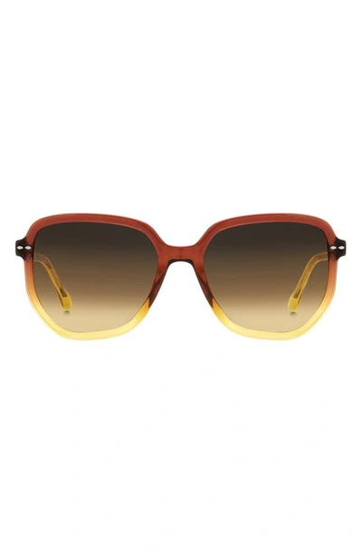 Shop Isabel Marant 52mm Round Sunglasses In Brown Yellow Brown Brick