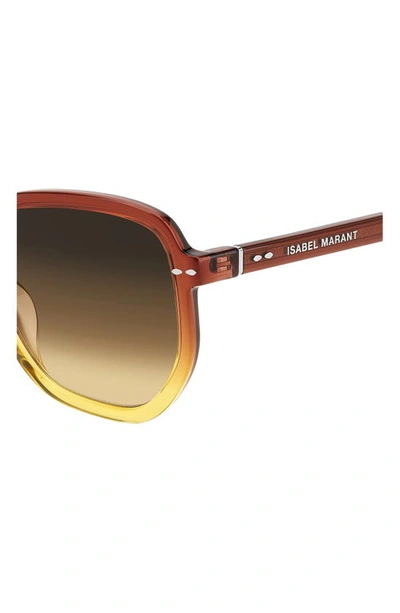 Shop Isabel Marant 52mm Round Sunglasses In Brown Yellow Brown Brick