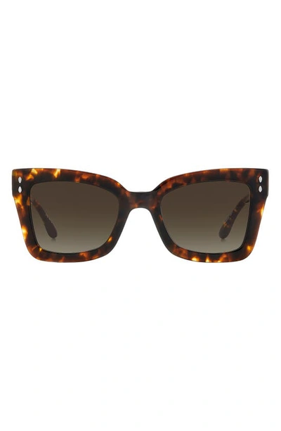 Shop Isabel Marant 52mm Flared Rectangular Sunglasses In Havana / Brown Gradient