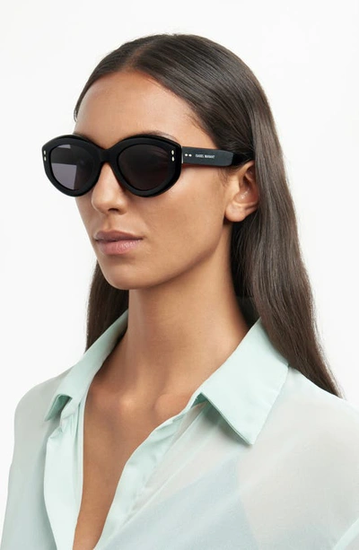 Shop Isabel Marant 52mm Round Sunglasses In Black Grey