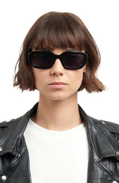 Shop Marc Jacobs 56mm Rectangular Sunglasses In Crystal Nude / Brown
