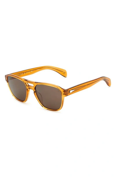 Shop Rag & Bone 54mm Rectangular Sunglasses In Brown Orange