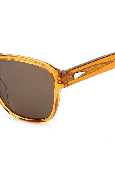 Shop Rag & Bone 54mm Rectangular Sunglasses In Brown Orange