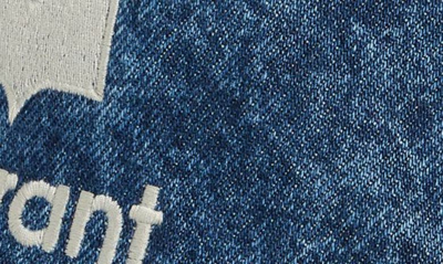 Shop Isabel Marant Tyron Logo Denim Baseball Cap In Blue