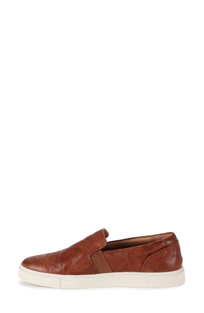 Frye Ivy Leather Slip-on Sneakers In Cognac - Oyster