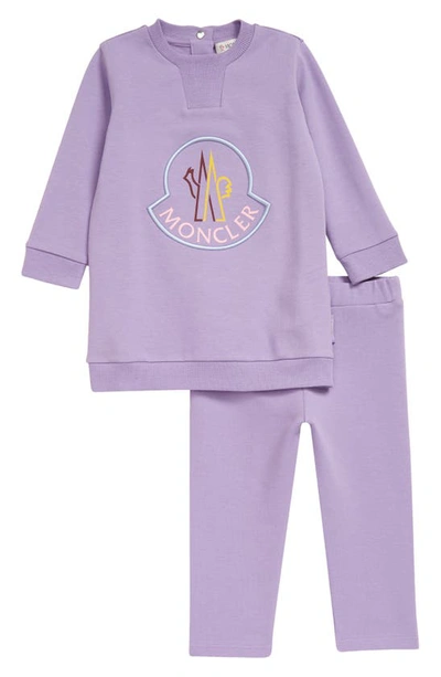 Shop Moncler Kids' Sweatshirt & Sweatpants Set In Purple