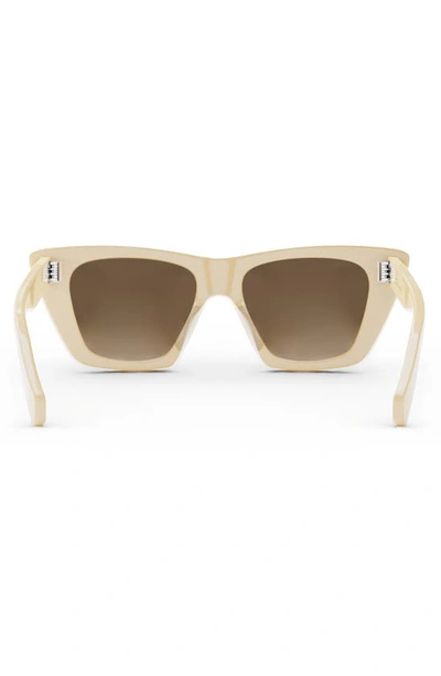 Shop Celine Animation 51mm Gradient Cat Eye Sunglasses In Ivory / Gradient Brown