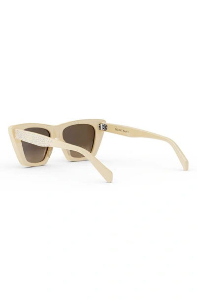 Shop Celine Animation 51mm Gradient Cat Eye Sunglasses In Ivory / Gradient Brown