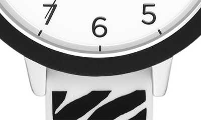 Shop Kate Spade Park Row Zebra Stripe Silicone Strap Watch, 34mm