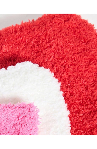 Stems Plush Cozy Ankle Socks 3-pack In Red/ Ivory/ Fuchsia