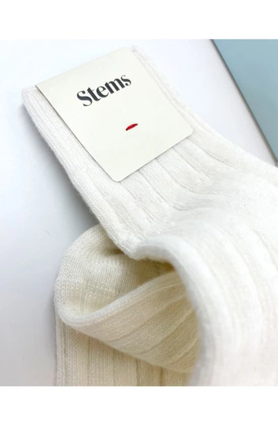 Shop Stems Luxe Merino Wool Blend Crew Socks In Ivory