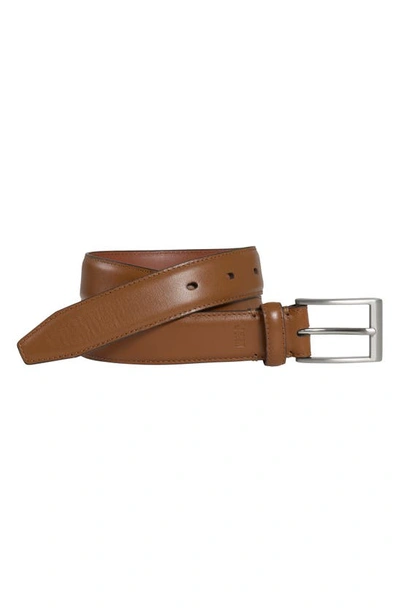 Shop Johnston & Murphy Kids' Leather Belt In Tan