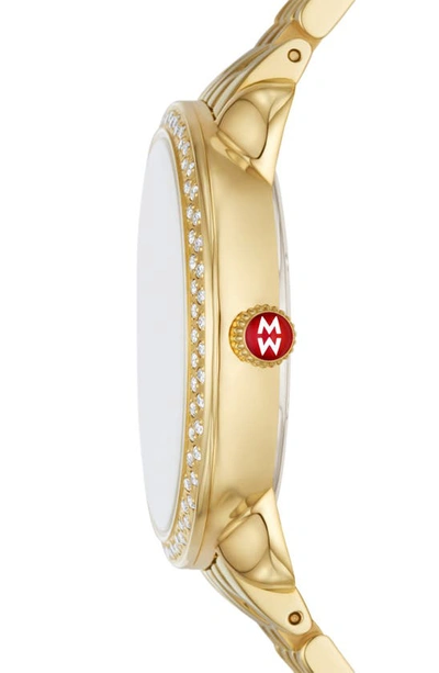 Shop Michele Serein Mid Diamond Watch, 36mm In Gold