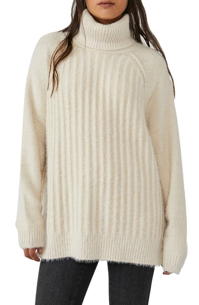 Free People Big City Turtleneck - Sand Combo | ModeSens