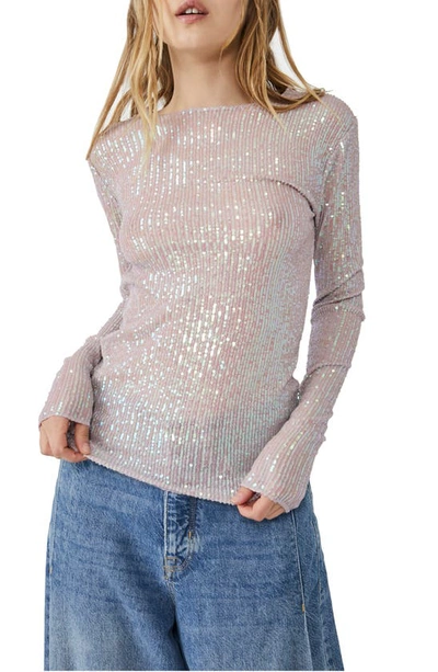 Shop Free People Gold Rush Sequin Top In Champagne Float