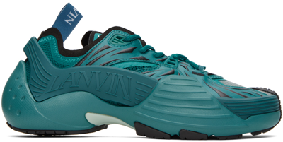 Shop Lanvin Blue Flash-x Sneakers In 27 Turquoise