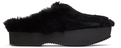 Shop Dries Van Noten Black Slip-on Shearling Loafers In 900 Black