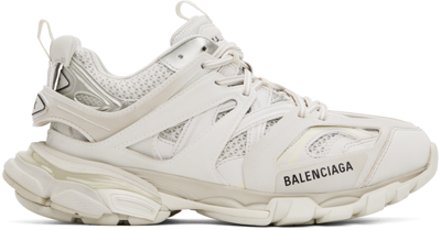 Shop Balenciaga Off-white Track Sneakers In 9000 White
